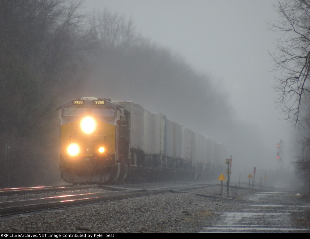 I002 in the bad rainy, snowy weather 